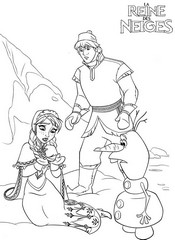 coloriage reine des neiges anna est touchee